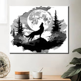 Painting by Numbers Art 3D Wolf Stands on The Mountain and Howls in Front of The Full Moon